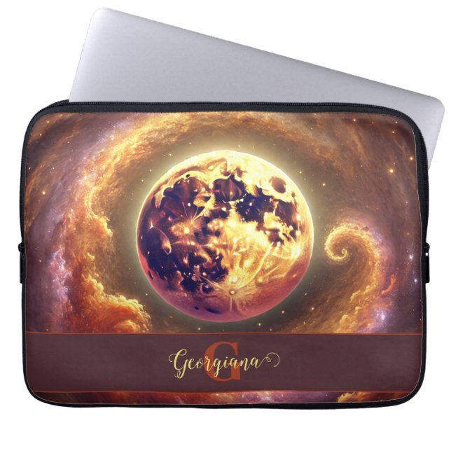 Personalisierter Autumnal Galaxy Harvest Moon Laptopschutzhülle (Vorderseite)