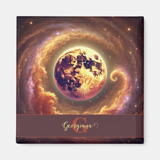 Personalisierter Autumnal Galaxy Harvest Moon Magnet (Vorne)