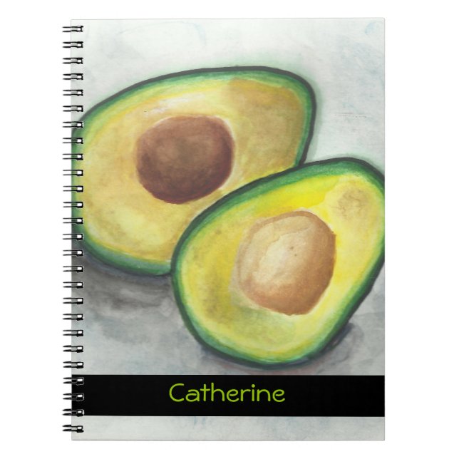 Personalisierter Avocado in Watercolor Notizblock (Vorderseite)