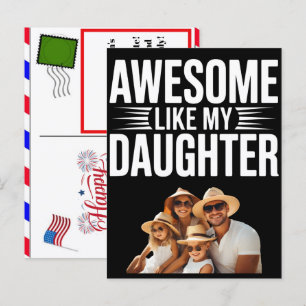 Personalisierter Awesome Like My Daughter Familien Feiertagspostkarte