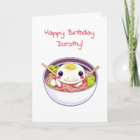 Personalisierter Axolotl und Ramen zum Geburtstag