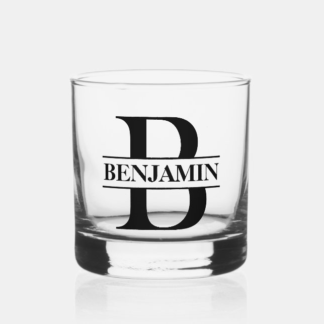 Personalisierter B Name Benutzerdefiniertes Gesche Whiskyglas (Vorderseite)