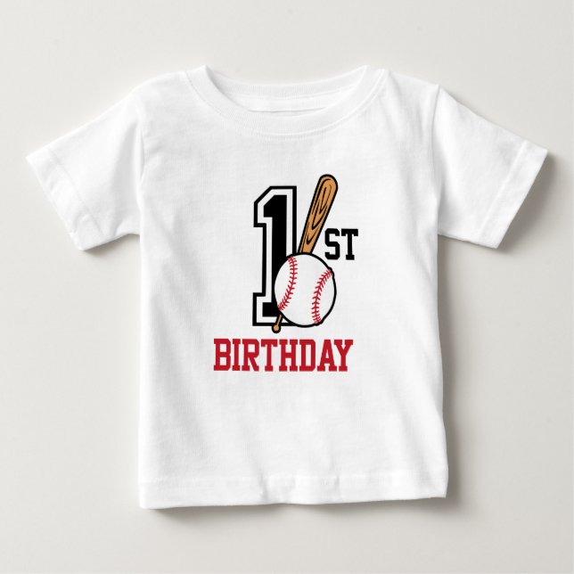 Personalisierter Baby-Baseball-T - Shirt 1. Geburt (Vorderseite)