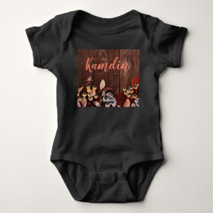 Personalisierter Baby Body Anzug Baumwollzweig auf Strampler