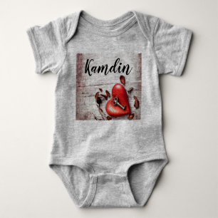 Personalisierter Baby Body Anzug Country Wood Key  Baby Strampler