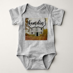 Personalisierter Baby Body Anzug Sunset Stall Coun Baby Strampler