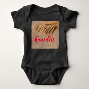 Personalisierter Baby Body Anzug Weizen auf Burlap Baby Strampler