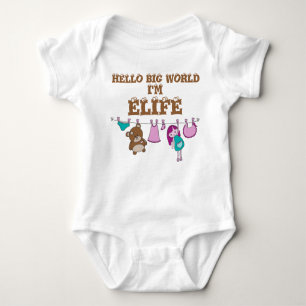 Personalisierter Baby Bodysuit "Hello BIG World" Baby Strampler