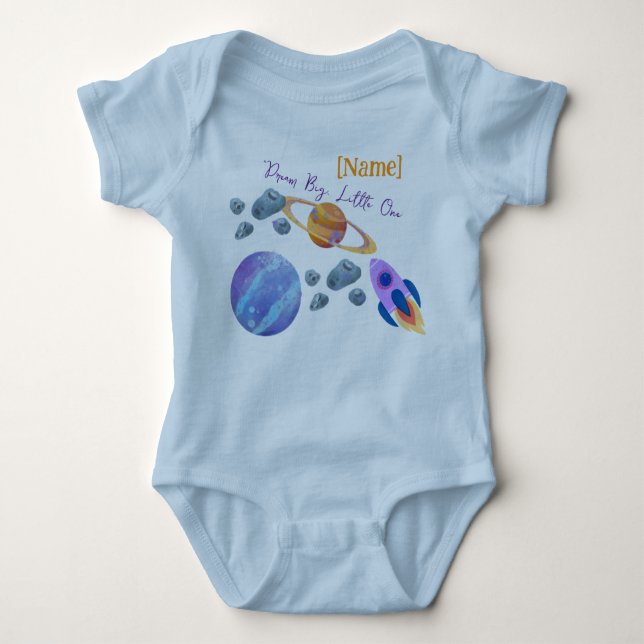 Personalisierter Baby Bodysuit "Little Astronaut"  Baby Strampler (Vorderseite)