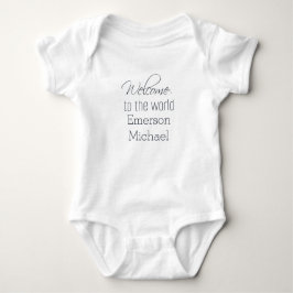 Personalisierter Baby-Bodysuit "Welcome to World" Baby Strampler