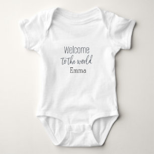 Personalisierter Baby-Bodysuit "Welcome to World" Baby Strampler