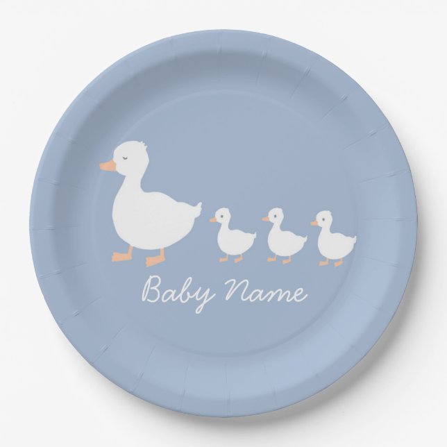 Personalisierter Baby Boy Duckling Paper Teller (Vorderseite)