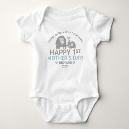 Personalisierter Baby Boy First Mother's Day Eleph Baby Strampler