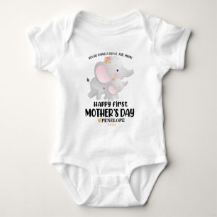 Personalisierter Baby Boy First Mother's Day Eleph Strampler