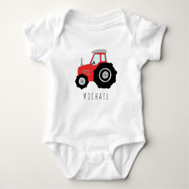 Personalisierter Baby Boy Red Farm Traktor mit Nam Strampler