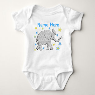 PERSONALISIERTER Baby-Elefant-Strampler für Jungen Baby Strampler