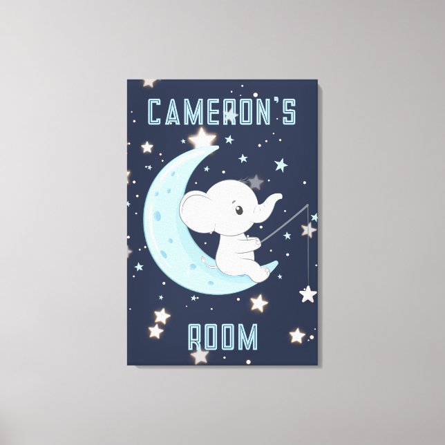 Personalisierter Baby Elephant 4 Sterne Poster fis Leinwanddruck (Vorderseite)