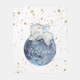 Personalisierter Baby Elephant auf dem Mond | 50 x Fleecedecke