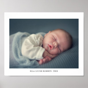 Personalisierter Baby-Foto- und Namensdruck Poster