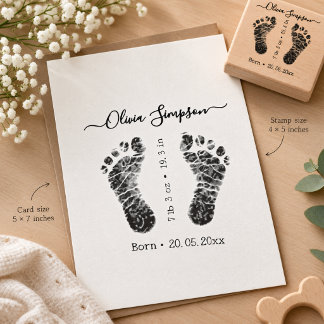 Personalisierter Baby-Fußabdruck-Stempel, Neugebor Gummistempel