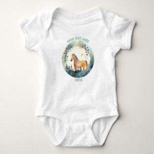 Personalisierter Baby Horse Bodysuit Baby Strampler