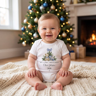 Personalisierter Baby-Jungen-''Baby's First Christ Baby Strampler