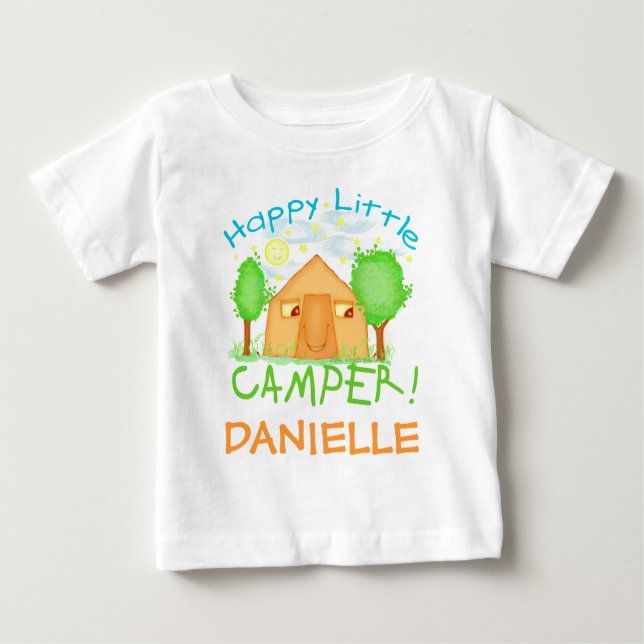 Personalisierter Baby-/Kindersommer-Campings-T - Baby T-shirt (Vorderseite)