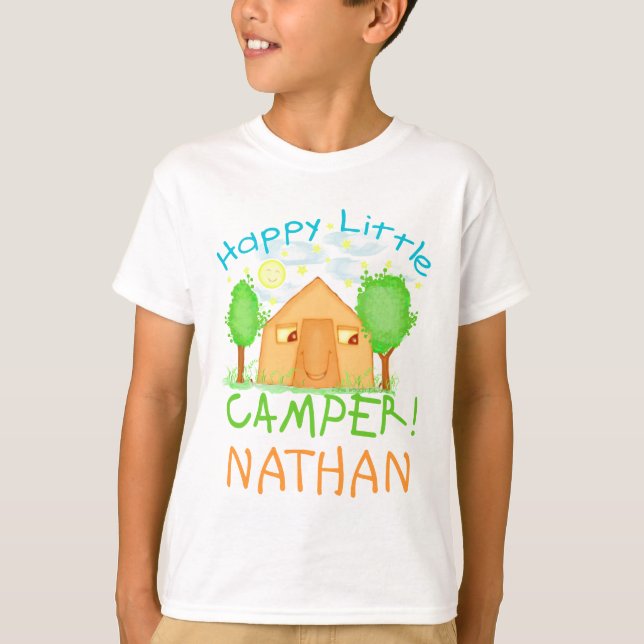 Personalisierter Baby-/Kindersommer-Campings-T - T-Shirt (Vorderseite)