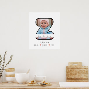 Personalisierter Baby Letter Z mit Grenzplakat Poster