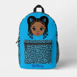 Personalisierter Baby-Mädchen-Blau bedruckter Ruck Rucksack