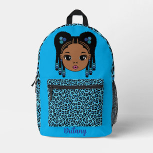 Personalisierter Baby-Mädchen-Blau bedruckter Ruck Rucksack