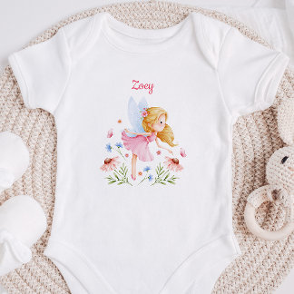 Personalisierter Baby-Mädchen-Fee-Body Baby Strampler