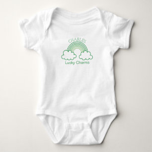 personalisierter Baby-Name mit Lucky Charms Baby Strampler