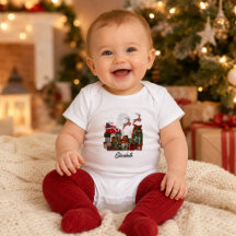 Personalisierter Baby-Name Santa-Schlitten Weihnac