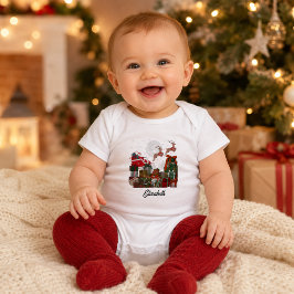 Personalisierter Baby-Name Santa-Schlitten Weihnac Baby Strampler