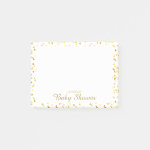 Personalisierter Baby-Partyplaner mit goldenem Her Post-it Klebezettel