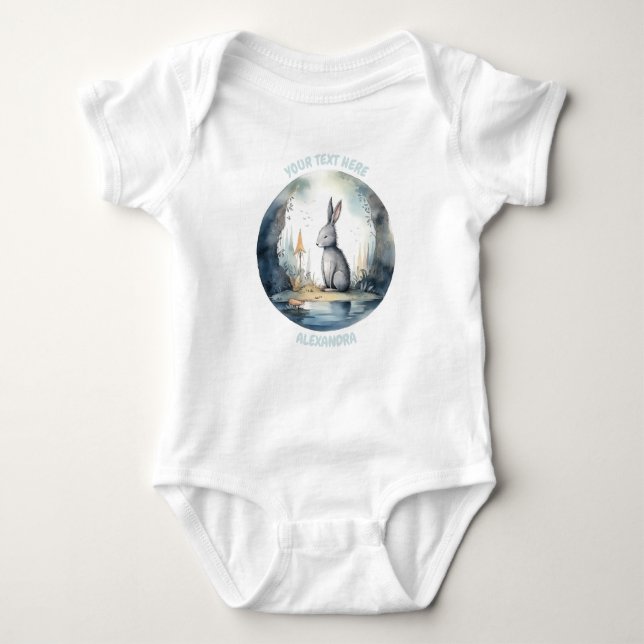 Personalisierter Baby-Rabbit-Bodysuit Baby Strampler (Vorderseite)