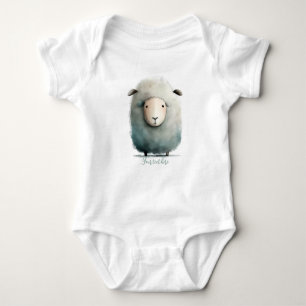 Personalisierter Baby-Schafsaufzug Baby Strampler