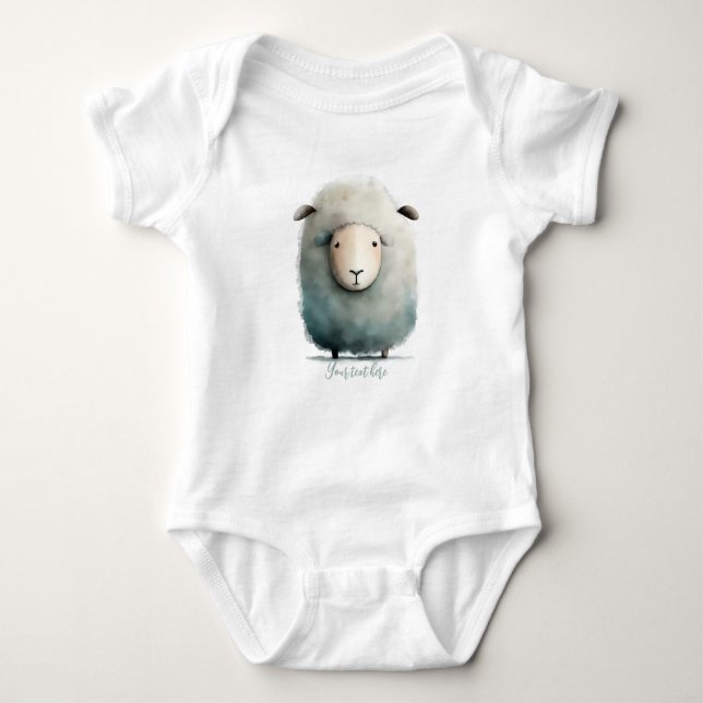 Personalisierter Baby-Schafsaufzug Baby Strampler (Vorderseite)