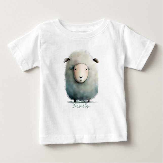 Personalisierter Baby-Schafsaufzug Baby T-shirt (Vorderseite)