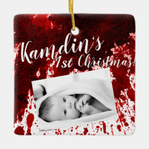 Personalisierter Baby-Schmuck Blutspritzer Vampir Keramikornament
