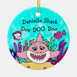 Personalisierter Baby Shark Keramik Ornament