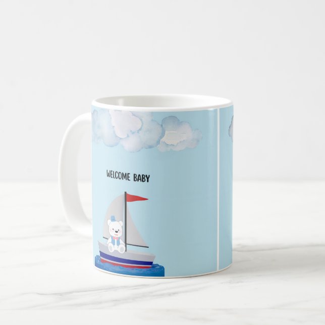 Personalisierter Baby Shower Becher  Kaffeetasse (Vorderseite Links)
