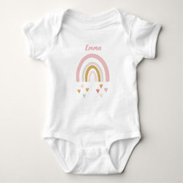 Personalisierter Babybody mit Name und Regenbogen Baby Strampler