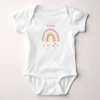 Personalisierter Babybody mit Name und Regenbogen Baby Strampler