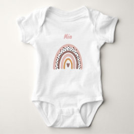 Personalisierter Babybody mit Name und Regenbogen Baby Strampler