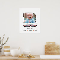 Personalisierter Babybrief R mit Grenzposter