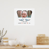 Personalisierter Babybrief W mit Grenzposter