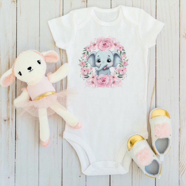 Personalisierter Babyelefanten-Body als Geschenk Baby Strampler (Von Creator hochgeladen)