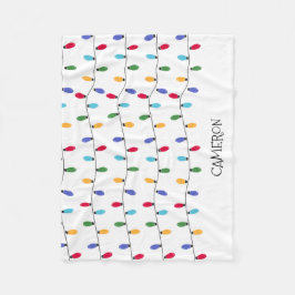 Personalisierter Babyname Farbige Weihnachtsbeleuc Fleecedecke